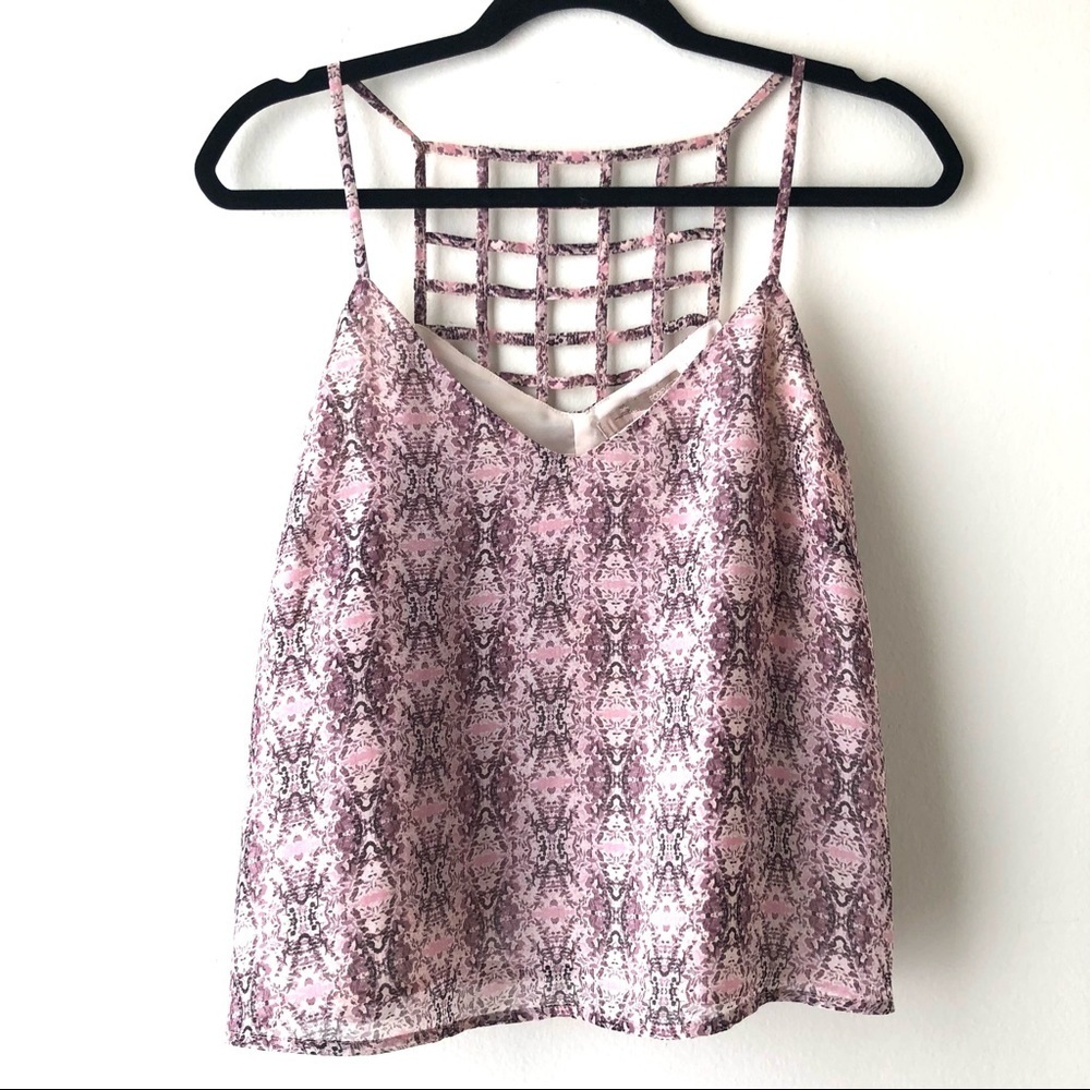 🛍4/$25! Forever 21 Cage-Back Flowy Print Tank Top
